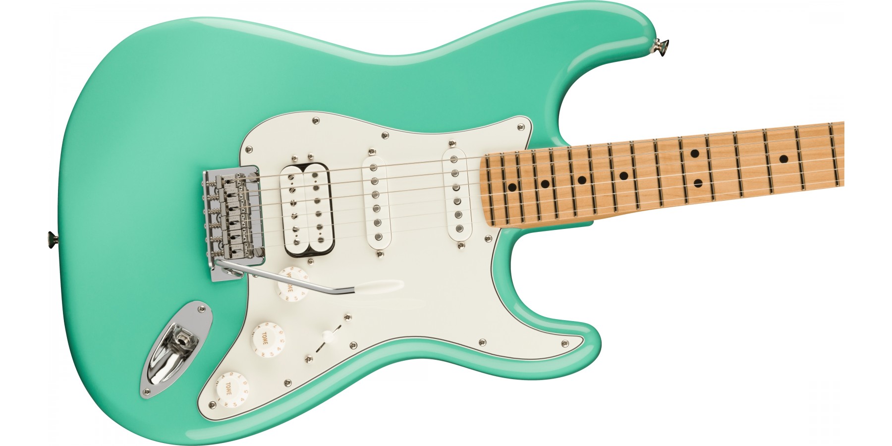 Fender Player Stratocaster HSS Sea Foam Green Maple Guitar.co.uk