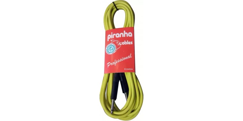Piranha Cables Professional Guitar Cable 6m Yellow - Merchant City ...