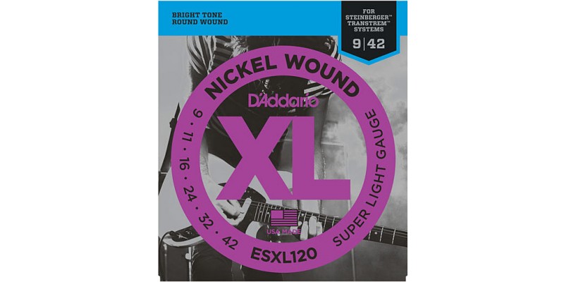 D'Addario ESXL120 Nickel Wound Super Light Double BallEnd 9-42 Steinberger Strings