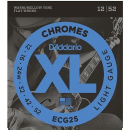 D'Addario ECG25 Chromes Flatwound Guitar Strings Light 12-52