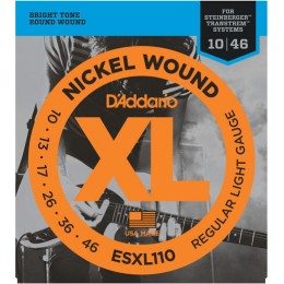 D'Addario ESXL110 NickelWound Regular Light Double Ball End 10-46 Steinberger Strings