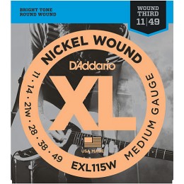 D'Addario EXL115W Nickel Wound 11-49 Wound 3rd