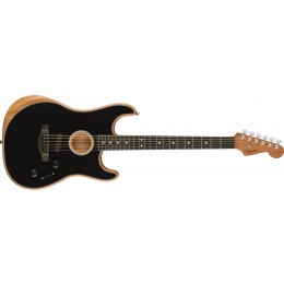 Fender American Acoustasonic Stratocaster Black Front