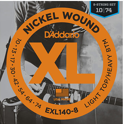 D Addario EXL140 8 Nickel Wound Guitar 8 String Set 10 74 Guitar